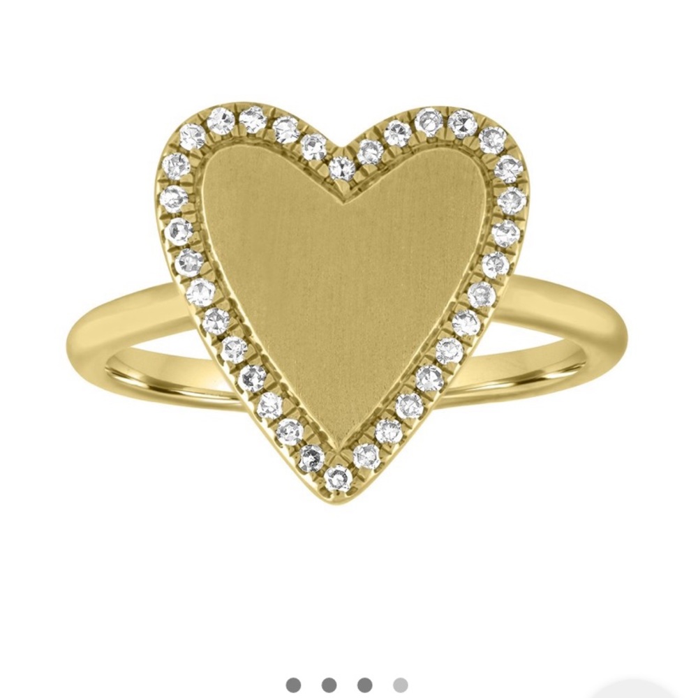 Stephanie Gottlieb Gold Heart with Pave Ring